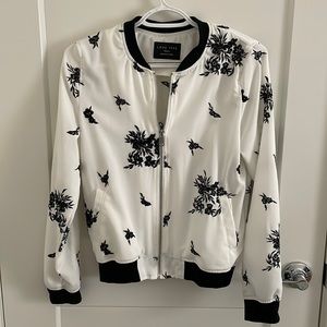 Love Tree Embroidered Bomber Jacket